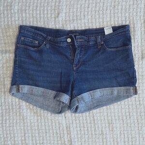 Banana Republic Factory Dark Wash Rolled Hem Casual Jean Shorts